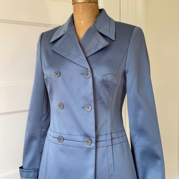 BCBG MaxAzria Steel Blue Double Breast Evening Blazer - Picture 3 of 7